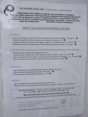 Seasonal menu at Esbioesfera in Cardedeu