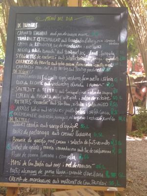Menu of the day at Esbioesfera in Cardedeu