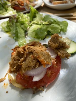 Salteado de seitán  at Esbioesfera in Cardedeu