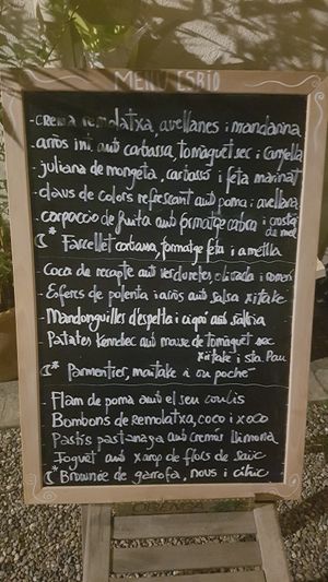 Carta/Menú at Esbioesfera in Cardedeu