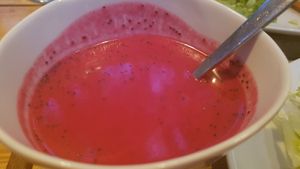 Crema de remolqcha, avellanas y mandarina at Esbioesfera in Cardedeu