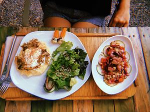 Parmentier amb ou i bolets at Esbioesfera in Cardedeu