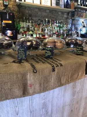 Vegan cakes at the bar   at Wags N Tales in Surbiton
