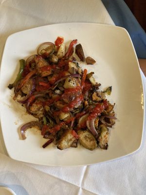 Some breakfast hash. Ask for no egg   at The Green Gateau in Lincoln