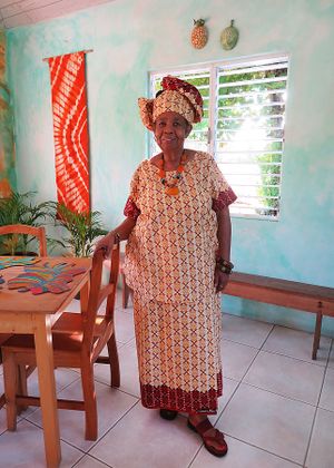 Sista P owner of Soo Soom Ba at  Soo Soom Ba Vegetarian  in Hope Bay