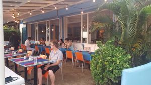 Outdoor dining area at Bili  in Vieques