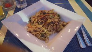 Veggie Thai pasta at Bili  in Vieques