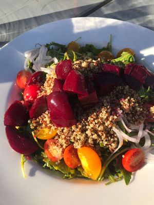 Kale Beet Salad. Sub Sun dried tomato vinaigrette or Greek dressing, no cheese   at Route 14 in Sooke