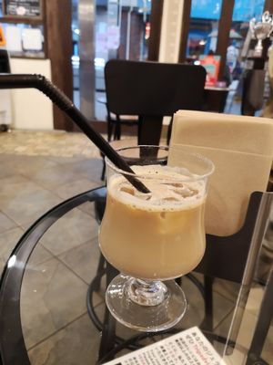 Cafe helado con leche de soya. 500 Y at Premarché Gelateria in Kyoto