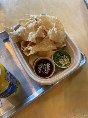Wonton chips with salsa at Pow Pow - H St NE in Washington