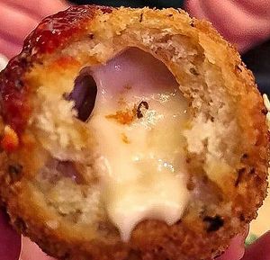 Taiwanese fried vegan mozzarella croquettes. at Pow Pow - H St NE in Washington