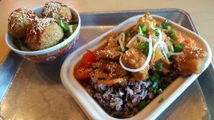 Fried Mozzarella & Regular Sized Natalie Porkman over Rice at Pow Pow - H St NE in Washington