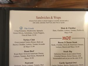 Blue Zone inspired menu items - The Greek Sandwich at Loggers Tap House in Roseburg