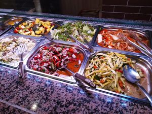salad buffet at Amitabha in Prague