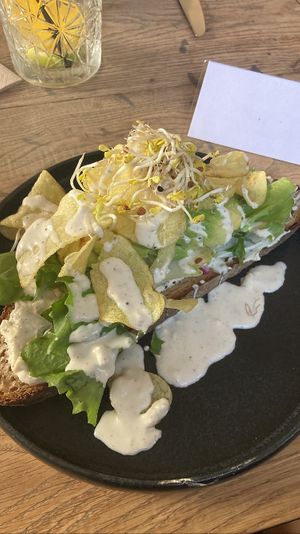 Avocado & truffle Stulle. Amazing!  at Satt und Glücklich in Kassel