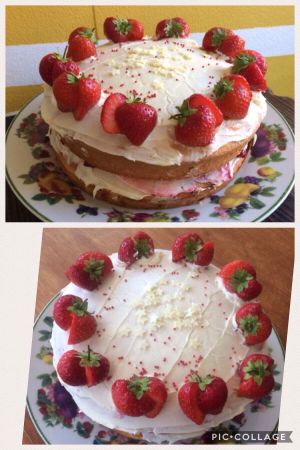 strawberry cake at T-Potters Cafe and Studio in Arbroath