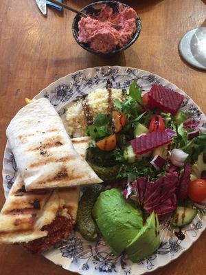 Hummous wrap at T Potters  at T-Potters Cafe and Studio in Arbroath