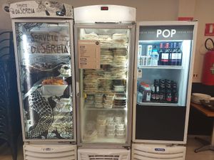 Vegan wine / frozen ready meals / and desserts at Pop Vegan Food in Sao Paulo