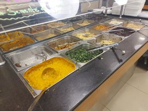 The buffet at lunch at Pop Vegan Food in Sao Paulo