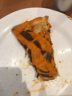 Pizza de hambúrguer  at Pop Vegan Food in Sao Paulo