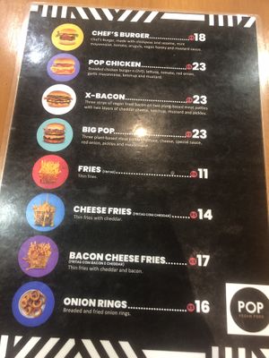 English menu sides   at Pop Vegan Food in Sao Paulo