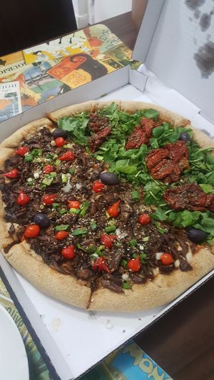 Vegan pizza at Pop Vegan Food in Sao Paulo
