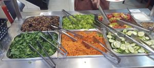Buffet saladas at Pop Vegan Food in Sao Paulo
