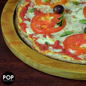 Pizza Marguerita at Pop Vegan Food in Sao Paulo