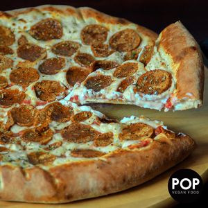 Pizza Pepperoni at Pop Vegan Food in Sao Paulo