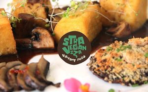 Polenta with mushrooms. at Straveganzza in Curitiba