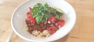 Vegan mexican bowl- really tasty, big portion, 18 e at Bowl in Mykonos