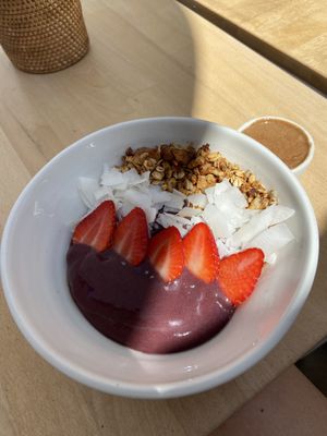 Açai bowl with extra peanut butter   at Bowl in Mykonos