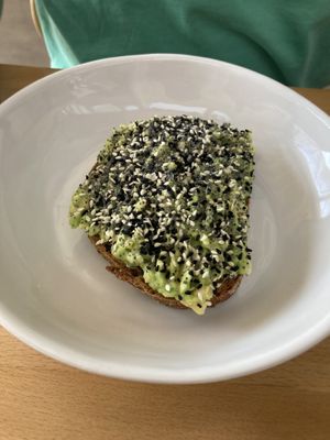 Avocado on toast with everything bagel seasoning  at Bowl in Mykonos