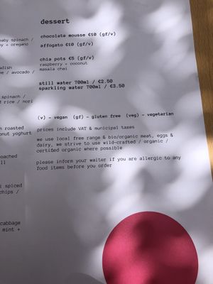 Vegan desserts at Bowl in Mykonos