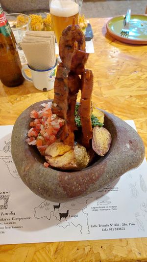 Anticuchos veganos at Nuna Raymi in Cusco