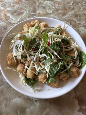 Fried Tofu Thai salad (spicy)  at Dow Vegan Restaurant in Koh Phi Phi