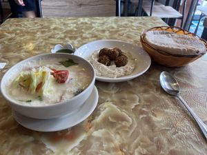 Tom kha and falafel plate (not so good)  at Dow Vegan Restaurant in Koh Phi Phi