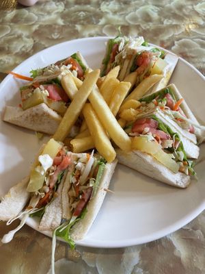 Club sandwich  at Dow Vegan Restaurant in Koh Phi Phi