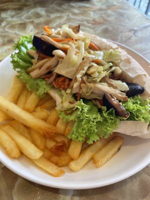 Mushroom sandwitch  at Dow Vegan Restaurant in Koh Phi Phi