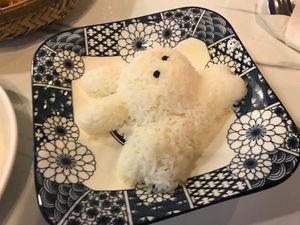 rice with the meal at Dow Vegan Restaurant in Koh Phi Phi