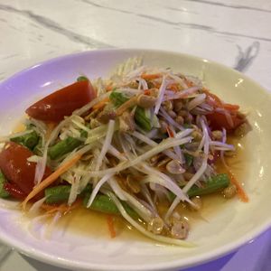 Som tam (papaya salad). Good but not spicy   at Dow Vegan Restaurant in Koh Phi Phi