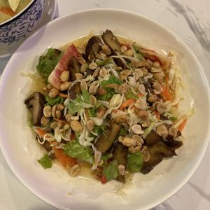 Thai salad with vegan duck  at Dow Vegan Restaurant in Koh Phi Phi