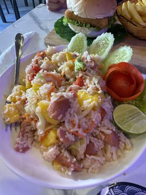 Pineapple fried rice  at Dow Vegan Restaurant in Koh Phi Phi