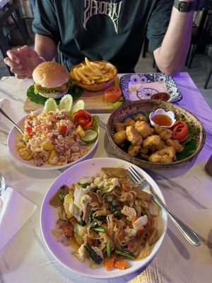 4 menu items = sooo much food  at Dow Vegan Restaurant in Koh Phi Phi