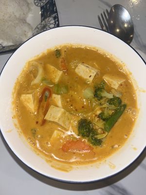 Vegetable red curry with tofu  at Dow Vegan Restaurant in Koh Phi Phi