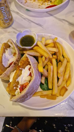 tofu schnitzel with fries at Dow Vegan Restaurant in Koh Phi Phi