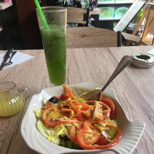 Cesar salad and mojito  at Dow Vegan Restaurant in Koh Phi Phi