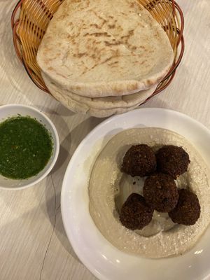 Zroug, warm nice pita and falafels  at Dow Vegan Restaurant in Koh Phi Phi