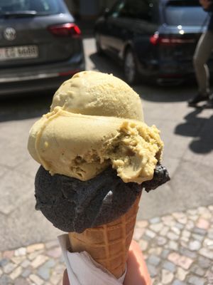Pistachio and black sesame   at Tribeca Ice Cream in Berlin
