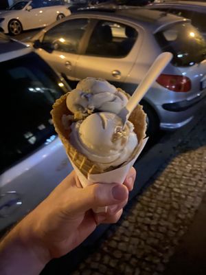 Peanut, pistachio and macadamia   at Tribeca Ice Cream in Berlin